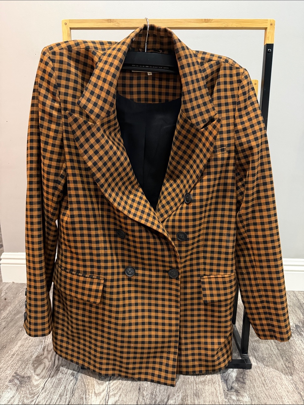 Free People Ashby Plaid Double Breasted Blazer